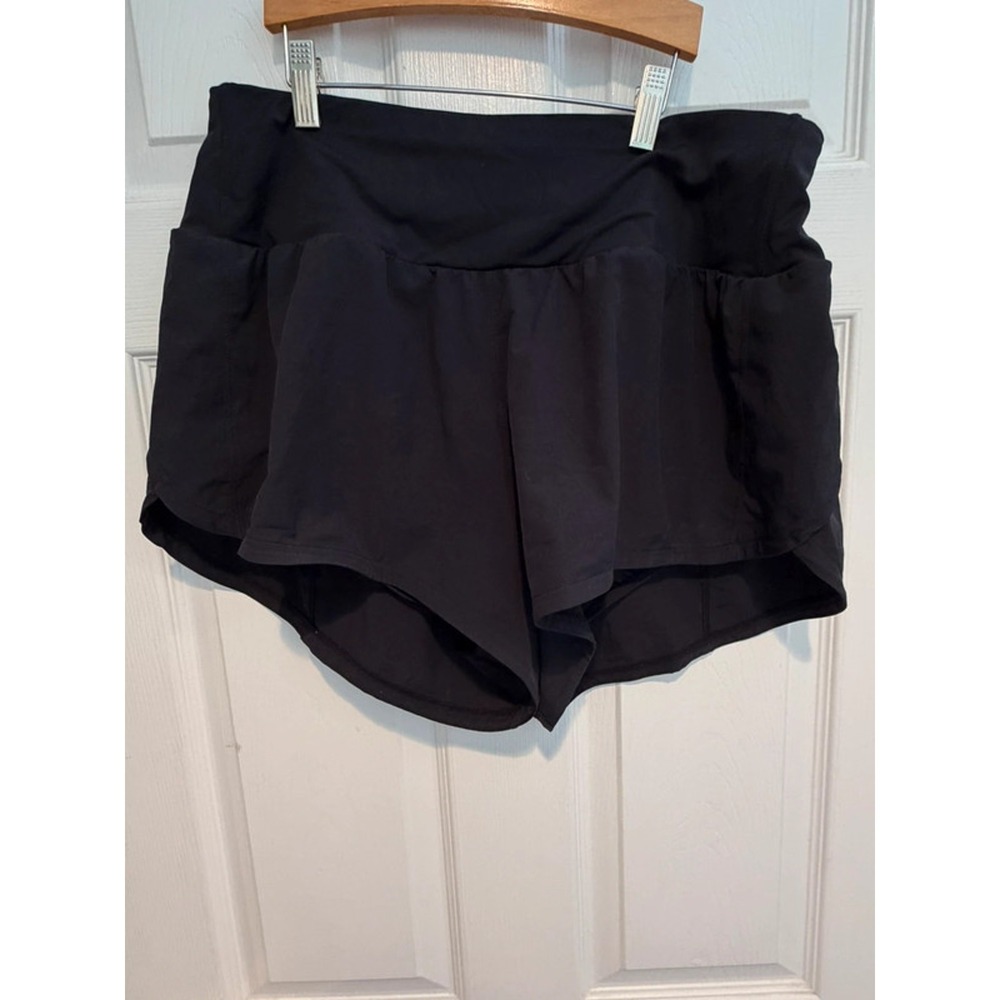 Women Black Athletic Shorts XL Built-In Liner Running Tennis Golf Activewear
